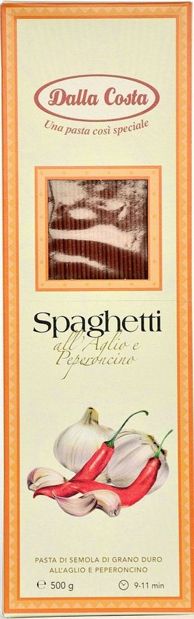 Спагетти Далла Коста c чесноком и острым перцем 500 гр